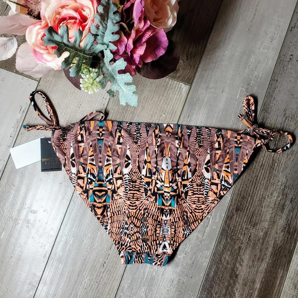 NWT Ninety Six Degrees Multi Color Animal Print Swim Bottoms Bikini Bottoms Sz M - Picture 8 of 11